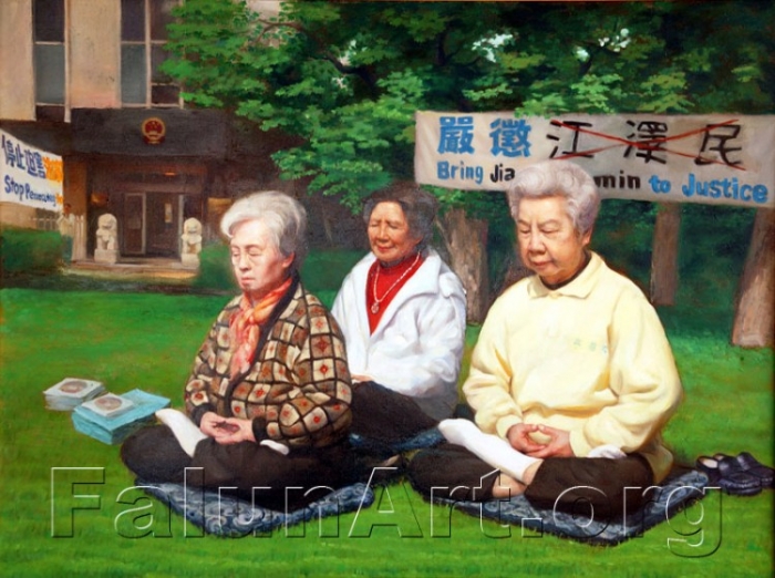 "Apel pentru dreptate", tablou de Xiqiang Dong.