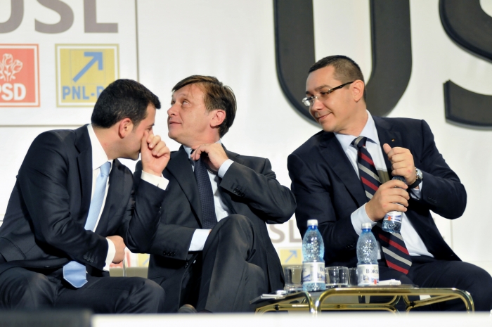 USL, Program de Guvernare 2013-2016. În imagine,Daniel Constantin, Crin Antonescu şi Victor Ponta