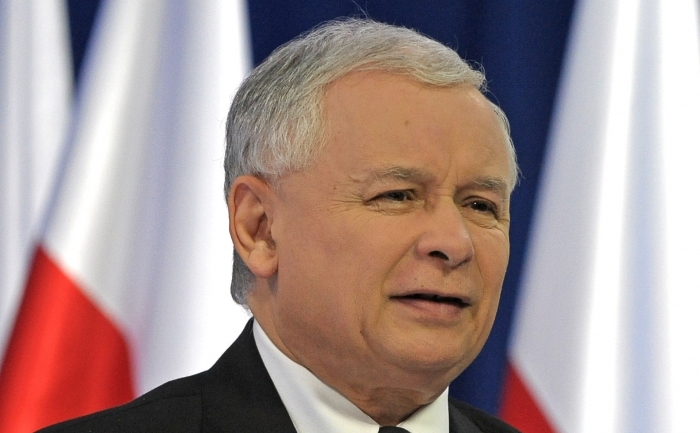 Jaroslaw Kaczynski, liderul partidului Lege şi Justiţie, conservator, al Poloniei