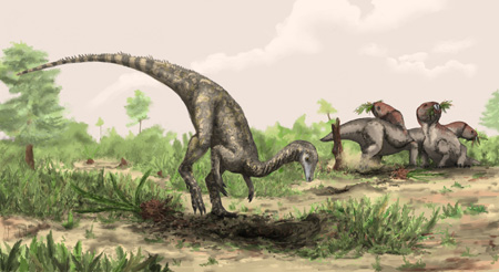 Imagine artistică ce înfăţişează un Nyasasaurus.