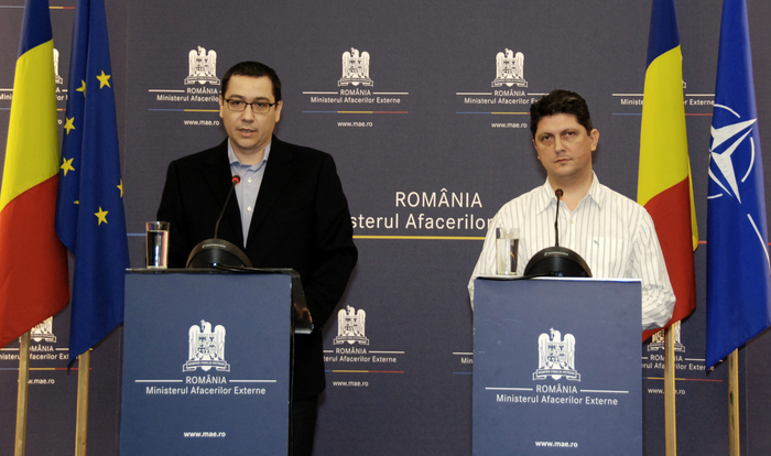Victor Ponta şi Titus Corlăţean la MAE