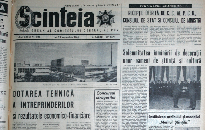 Ziarul Scânteia din 1966