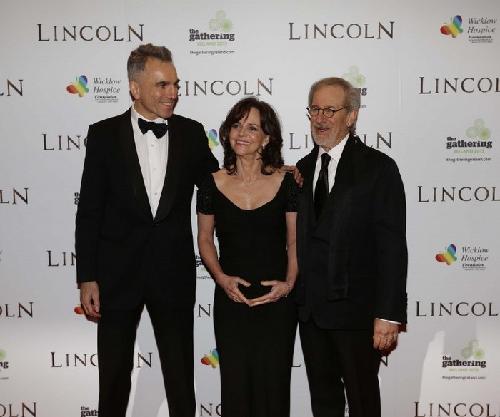 Daniel Day-Lewis, Sally Field  şi Steven Spielberg la premiera europeană a filmului "Lincoln",  Dublin, 20 ianuarie, 2012