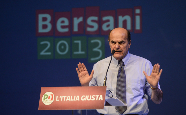 Liderul coaliţiei de centru-stânga, Pierluigi Bersani. (ANDREAS SOLARO / AFP / Getty Images)