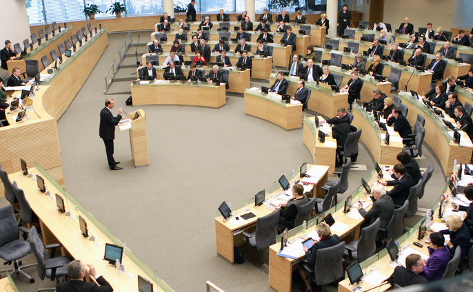 Vedere generală a Parlamentului lituanian.