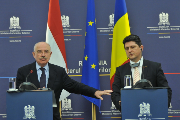Conferinţă de presă, Titus Corlăţean, ministrul Afacerilor Externe şi, omologul său ungar Janos Martonyi
