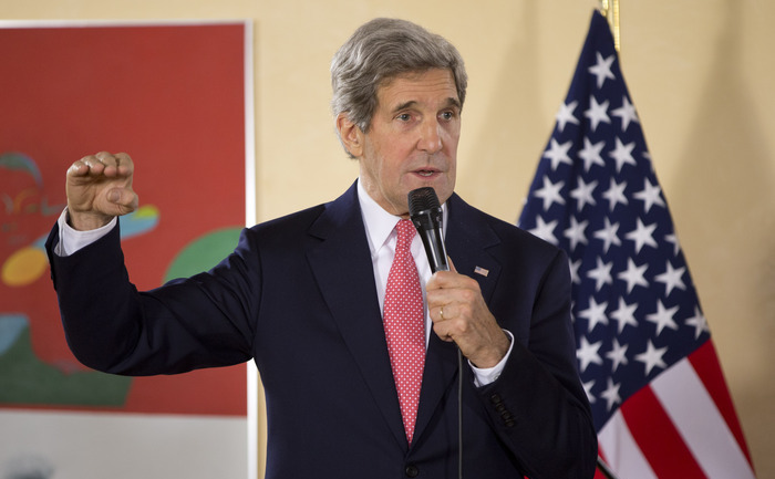 Secretarul american de stat John Kerry, 22 aprilie 2013 în Bruxelles (Evan Vucci / AFP / Getty Images)