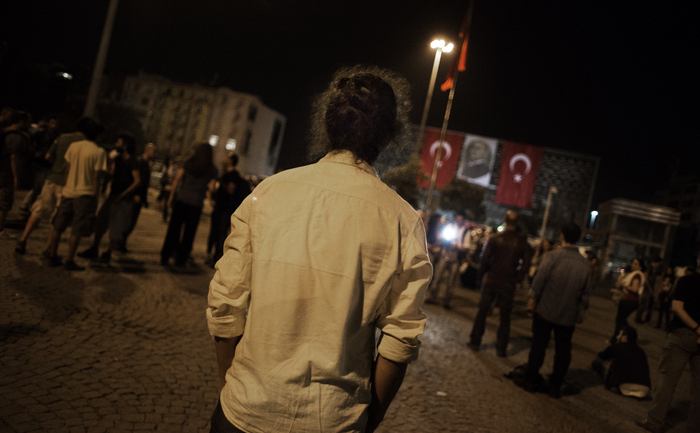 Erdem Gunduz în Piaţa Taksim.