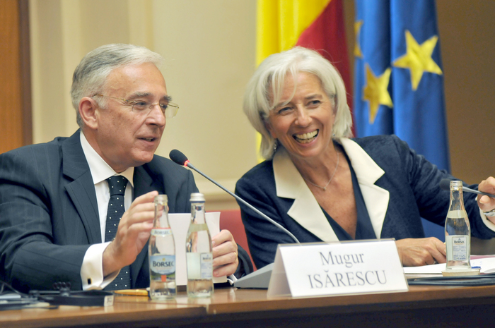 Christine Lagarde şi Mugur Isărescu, Bucureşti, 16 iulie 2013