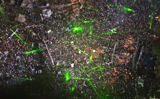 O imagine aeriană luată de un elicopter militar arată Piaţa Tahrir  la 27 iulie 2013 (KHALED DESOUKI / AFP / Getty Images)