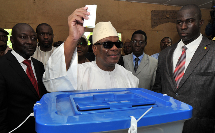 Mali: Preşedintele nou ales Ibrahim Boubacar Keita la vot, August 11, 2013 in Bamako. (ISSOUF SANOGO / AFP / Getty Images)