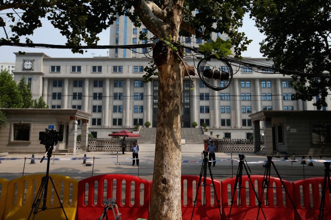 O privire de ansamblu a Curţii Populare Intermediare din Jinan în a patra zi a procesului fostului politician chinez Bo Xilai pe 24 august 2013 în Jinan, China.