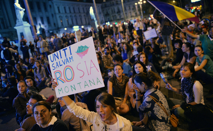 Manifestaţii ecologiste în Bucureşti, România. (DANIEL MIHAILESCU / AFP / Getty Images)
