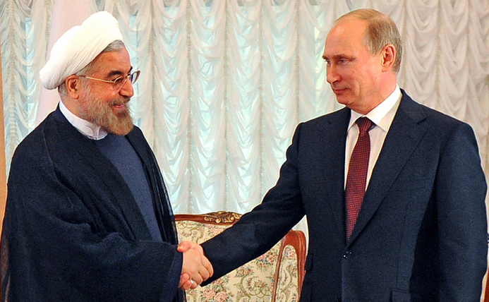 Preşedintele rus Vladimir Putin şi omologul său iranian Hassan Rohani Hassan, 13 septembrie 2013.