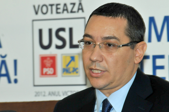Declaraţii de presă la sediul USL. În imagine, Victor Ponta