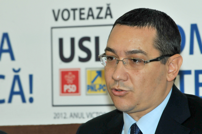 Declaraţii de presă la sediul USL. În imagine, Victor Ponta