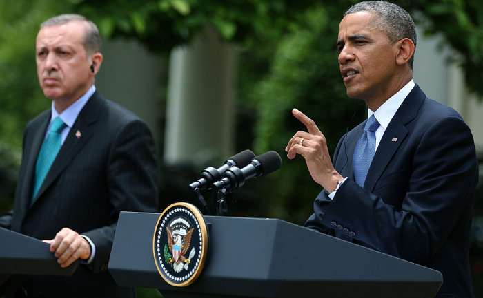 WASHINGTON, DC: Preşedintele SUA Barack Obama (d) şi Primul Ministrul Turciei Recep Tayyip Erdogan (s), 16 Mai, 2013. (Mark Wilson / Getty Images)