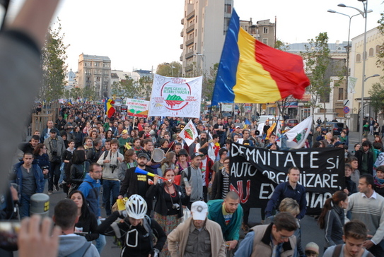 Proteste împotriva proiectului Roşia Montana în Bucureşti (Epoch Times)