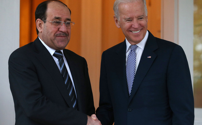 Prim ministrul irakian, Nouri al-Maliki, aflat în Statele Unite a avut o întâlnire cu vicepreşedintele american Joe Biden, 30 oct 2013, Washington DC. (Mark Wilson / Getty Images)