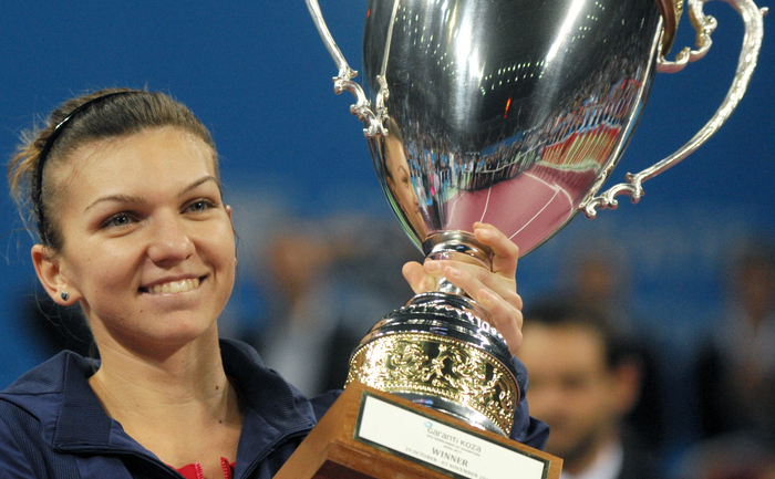 Simona Halep, Sofia, Cupa Turneului Campioanelor, 3.11.2013. (NIKOLAY DOYCHINOV / AFP / Getty Images)