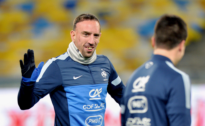 Franck Ribery, antrenamentul înainte de barajul cu Ucraina, 14 noiembrie 2013.