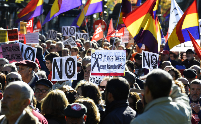 Protest contra austerităţii la Madrid, 23 noiembrie 2013.