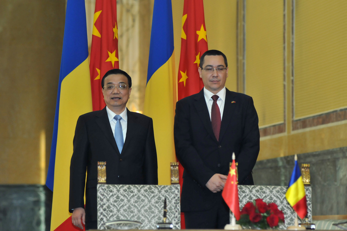 Întîlnirea dintre Victor Ponta Prim-Ministrul României şi premierul Chinei Li Kequiang, precum şi semnarea unor documente de cooperare dintre România şi China