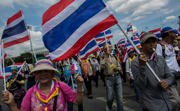 Demonstraţii de protest anti-guvernamentale în Bangkok, capitala Tailandei, 29 noiembrie 2013.