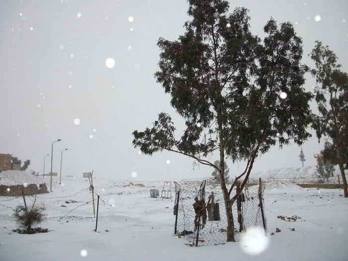 Zăpadă în Peninsula Sinai, 400 km sud de Cairo 13 decembrie 2013