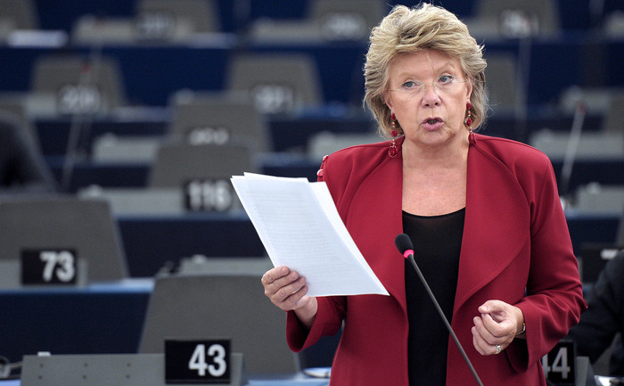 Vicepreşedintele Comisiei Europene şi comisarul pentru justiţie Viviane Reding. (FREDERICK FLORIN / AFP / Getty Images)