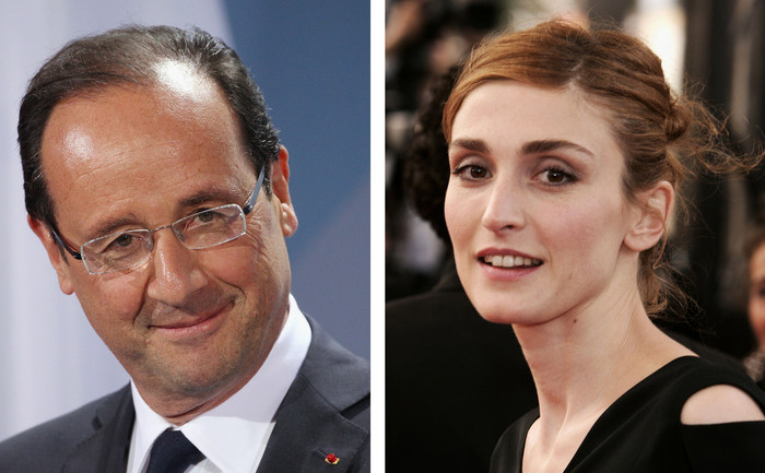 Preşedintele francez  François Hollande şi actriţa Julie Gayet.