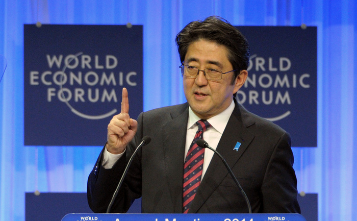 Shinzo Abe, Davos, 22 ianuarie 2014.