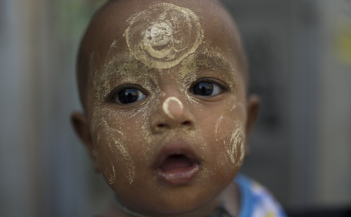 Un copil de etnie Rohingya din Birmania. 28 ianuarie 2014.