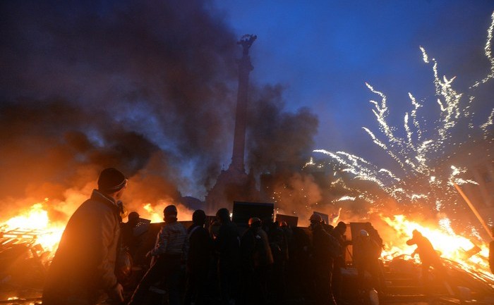 Piaţa Independenţei, Kiev, 19 februarie 2014.