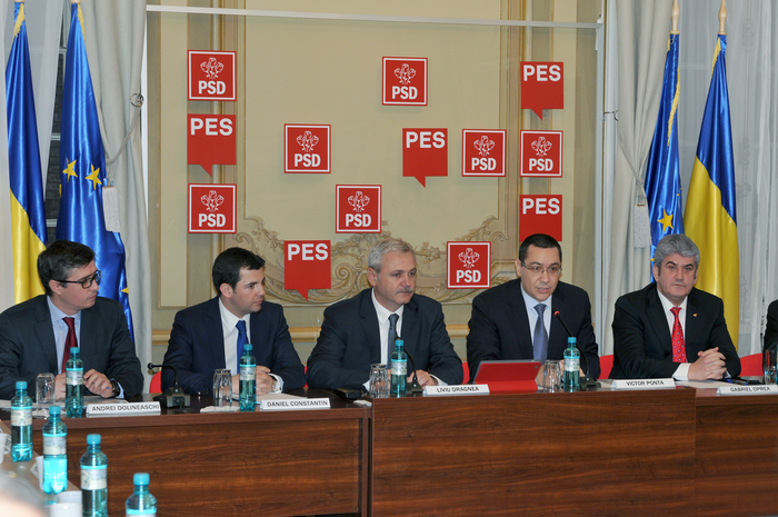Şedinţă USD la sediul PSD. În imagine, Andrei Dolineaschi, Daniel Constantin, Liviu Dragnea, Victor Ponta şi Gabriel Oprea