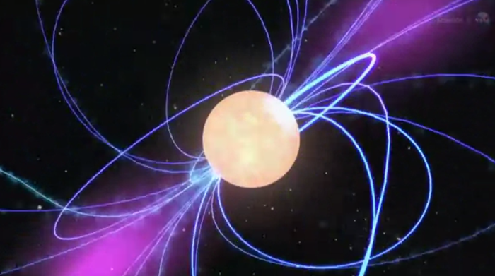 Stele pulsatorii care se rotesc. Imagine capturată cu telescopul Fermi Gamma-Ray.