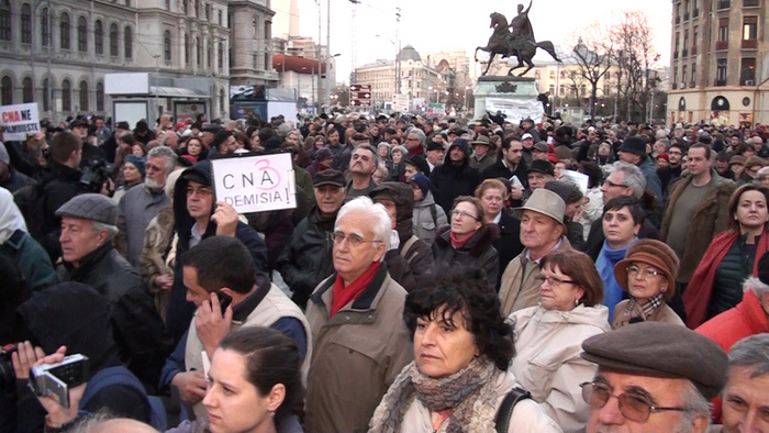 Miting de solidarizare cu Andrei Pleşu, împotriva injuriilor proferate de Antena3