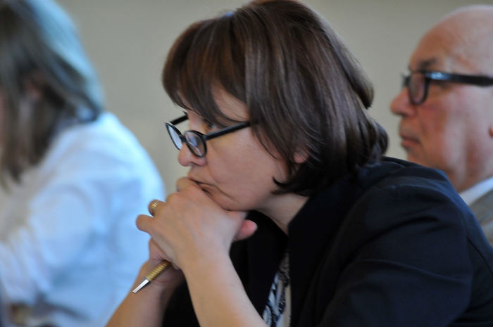 Audieri la Consiliul Naţional al Audiovizualului (CNA), în cazulul  Andrei Pleşu şi Sorina Matei (B1Tv). În imagine, Laura Georgescu, preşedinta CNA