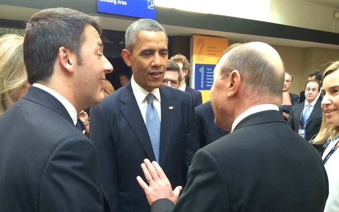Traian Băsescu şi Barack Obama la Summitul Securităţii Nucleare de la Haga, 24 martie 2014.