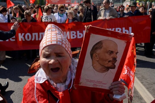 Paradă a comuniştilor de 1 mai 2014, Piaţa Roşie, Moscova (KIRILL KUDRYAVTSEV/AFP/Getty Images)