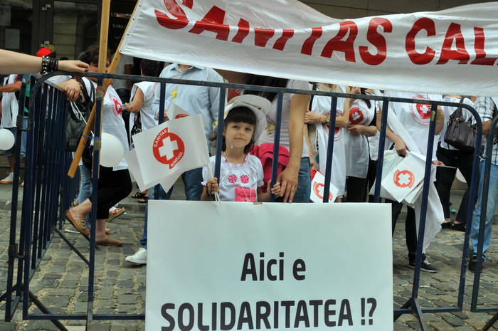 Pichetare , protest la Ministerul Sănătăţii organizat de Federaţia SANITAS