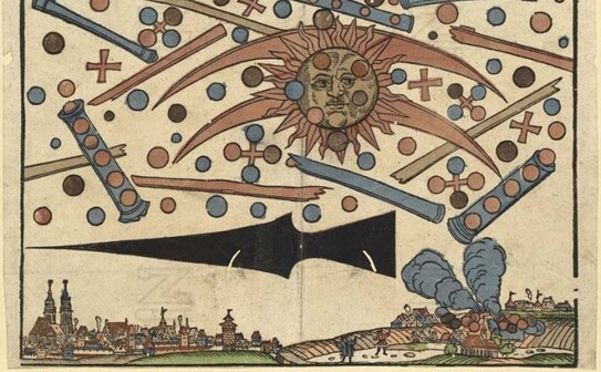 Ilustraţia unor ştiri tipărite în 14 aprilie 1561, în Nuremberg (Wikimedia Commons)