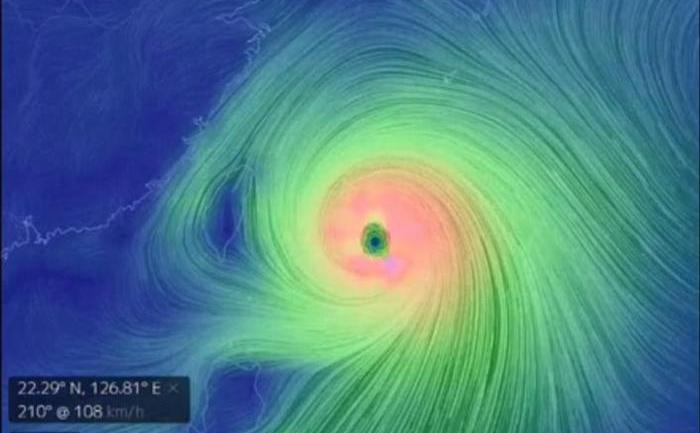 Imagine din satelit a evoluţiei Taifunului Neoguri.