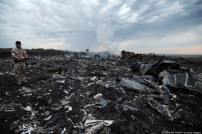 Aeronava distrusă a zborului MH17 al companiei Malaysia Airlines (DOMINIQUE FAGET/AFP/Getty Images)