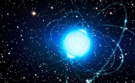 Cei mai puternici magneţi din univers sunt stelele magnetice. (Reprezentarea artistică a unei stele magnetice în clusterul Westerlund 1.) (L. Calçada/ESO)