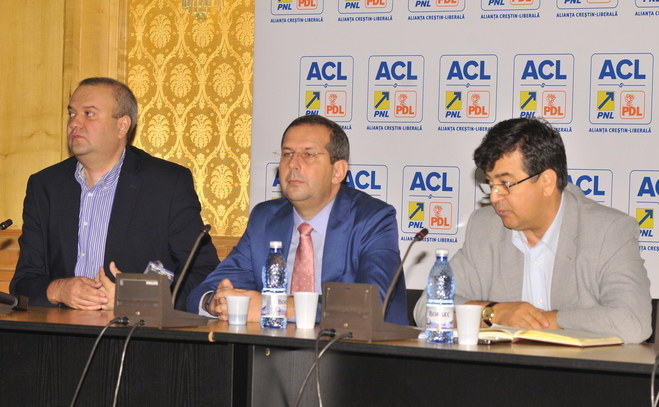 Conferinţă de presă susţinută de Geoge Scutaru, Theodor Nicolescu şi Tinel Gheorghe din Grupul Parlamentar ACL