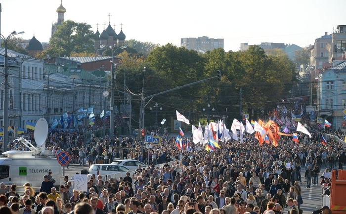 Proteste anti-război în Moscova, 21 septembrie 2014 (VASILY MAXIMOV/AFP/Getty Images)
