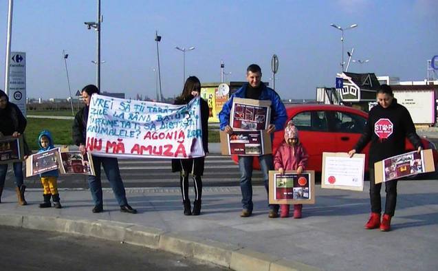 Protest pentru drepturile animalelor la Circul Gartner, duminica, 2 noiembrie 2014. (Facebook, Grupl Social A.D.A.)