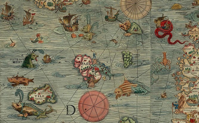 Secţiune din Carta Marina, 1527-39