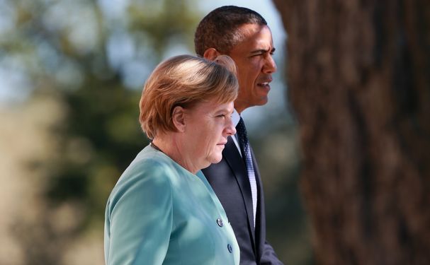 
Preşedintele american Barack Obama şi cancelarul german Angela Merkel.
